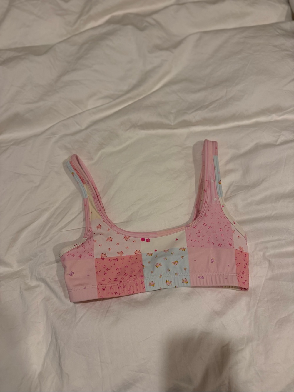 Altar'd State Pink Floral Patchwork Bralette